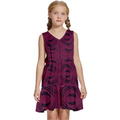 Folk Flowers Print Floral Pattern Ethnic Art Kids  Sleeveless Tiered Mini Dress