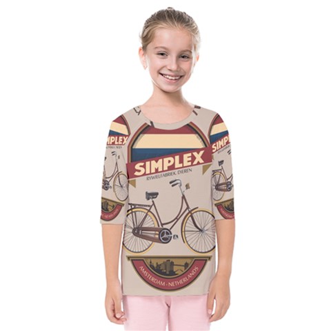 Simplex Bike 001 Design By Trijava Kids  Quarter Sleeve Raglan Tee by nate14shop