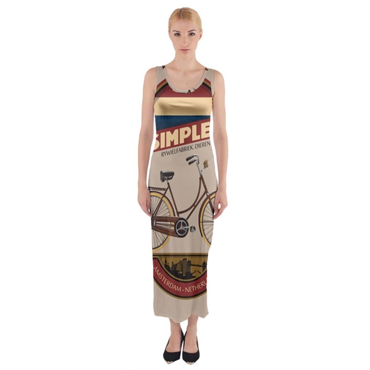 Simplex Bike 001 design by trijava Fitted Maxi Dress