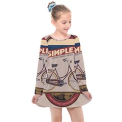 Simplex Bike 001 Design By Trijava Kids  Long Sleeve Dress by nate14shop