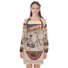 Simplex Bike 001 Design By Trijava Long Sleeve Chiffon Shift Dress  by nate14shop