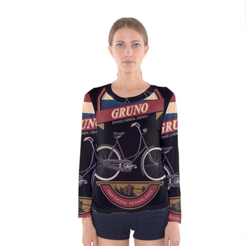 Gruno Bike 002 By Trijava Printing Women s Long Sleeve Tee by nate14shop