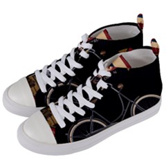 Gruno Bike 002 By Trijava Printing Women s Mid-top Canvas Sneakers by nate14shop