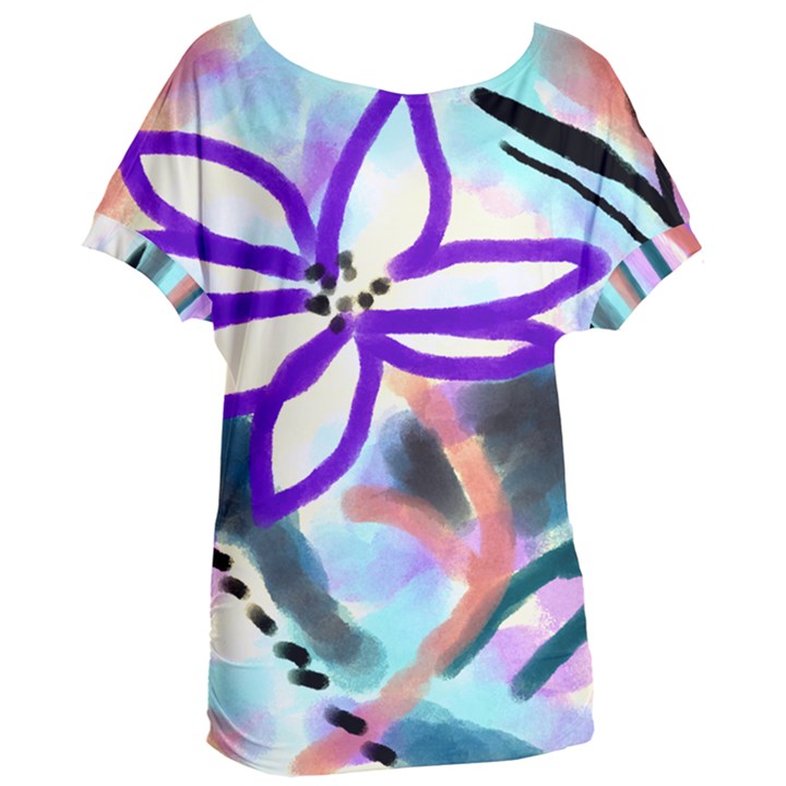 Funky Abstract Flower Oversize Tee