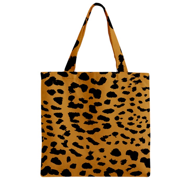 Animal print - Leopard Jaguar dots Zipper Grocery Tote Bag