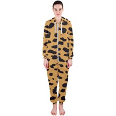 Animal Print - Leopard Jaguar Dots Hooded Jumpsuit (ladies) by ConteMonfrey