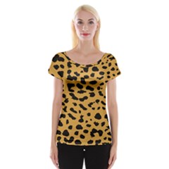 Animal Print - Leopard Jaguar Dots Cap Sleeve Top