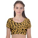 Animal print - Leopard Jaguar dots Velvet Short Sleeve Crop Top  View1