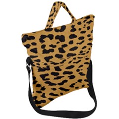 Animal Print - Leopard Jaguar Dots Fold Over Handle Tote Bag by ConteMonfrey