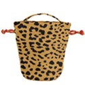 Animal print - Leopard Jaguar dots Drawstring Bucket Bag View2