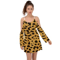 Animal Print - Leopard Jaguar Dots Kimono Sleeves Boho Dress by ConteMonfrey