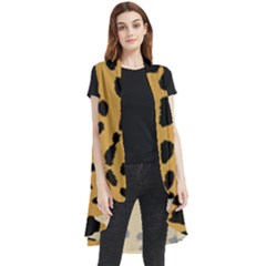 Animal Print - Leopard Jaguar Dots Sleeveless Chiffon Waistcoat Shirt