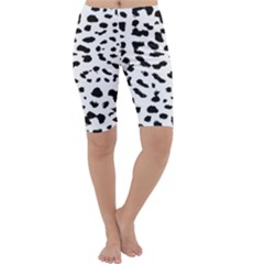 Black And White Leopard Dots Jaguar Cropped Leggings  by ConteMonfrey