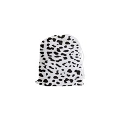 Black And White Leopard Dots Jaguar Drawstring Pouch (xs) by ConteMonfrey