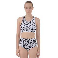 Black And White Leopard Dots Jaguar Racer Back Bikini Set by ConteMonfrey