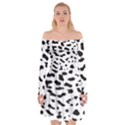 Black and white Leopard dots Jaguar Off Shoulder Skater Dress View1