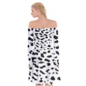 Black and white Leopard dots Jaguar Off Shoulder Skater Dress View2