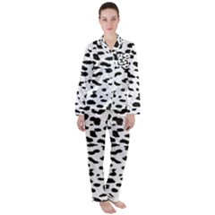 Black And White Leopard Dots Jaguar Satin Long Sleeve Pajamas Set by ConteMonfrey