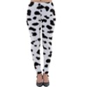 Black and white Leopard dots Jaguar Lightweight Velour Leggings View1