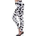 Black and white Leopard dots Jaguar Lightweight Velour Leggings View3