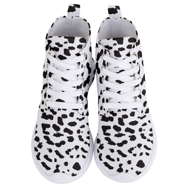 Black and white Leopard dots Jaguar Women s Lightweight High Top Sneakers