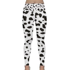 Black And White Leopard Dots Jaguar Lightweight Velour Classic Yoga Leggings by ConteMonfrey