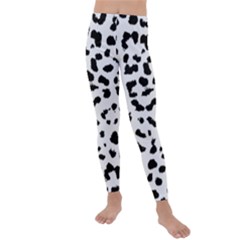 Black And White Leopard Dots Jaguar Kids  Lightweight Velour Leggings by ConteMonfrey