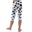 Black and white Leopard dots Jaguar Kids  Lightweight Velour Capri Leggings  View4