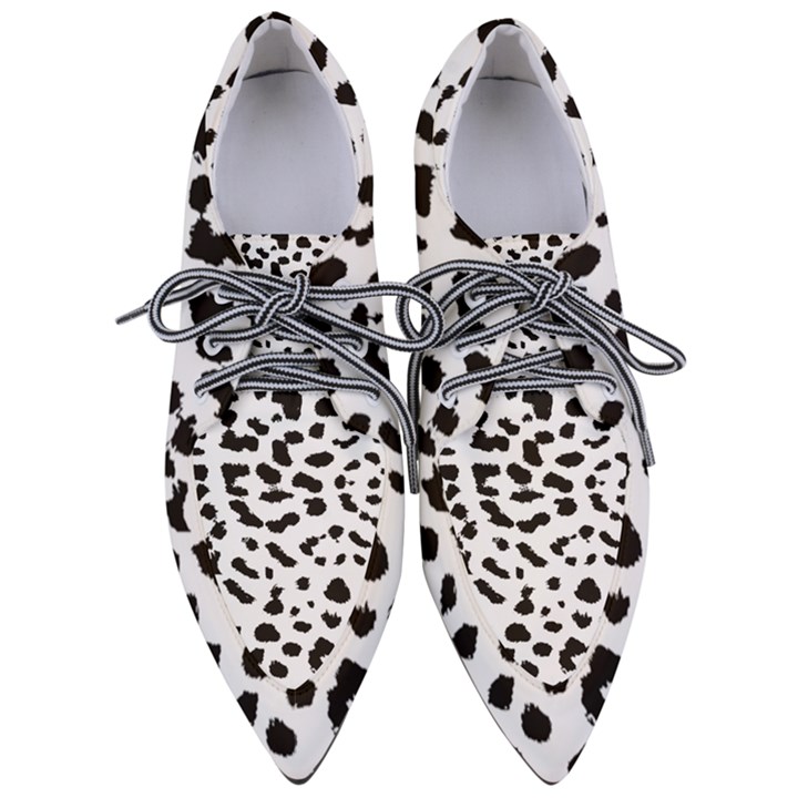 Black and white Leopard dots Jaguar Pointed Oxford Shoes