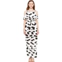 Black and white Leopard dots Jaguar Draped Sleeveless Chiffon Jumpsuit View1