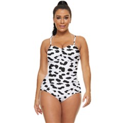 Black And White Leopard Dots Jaguar Retro Full Coverage Swimsuit