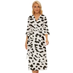 Black And White Leopard Dots Jaguar Midsummer Wrap Dress by ConteMonfrey