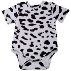 Black And White Leopard Dots Jaguar Baby Short Sleeve Onesie Bodysuit by ConteMonfrey