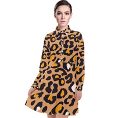 Leopard Jaguar Dots Long Sleeve Chiffon Shirt Dress by ConteMonfrey