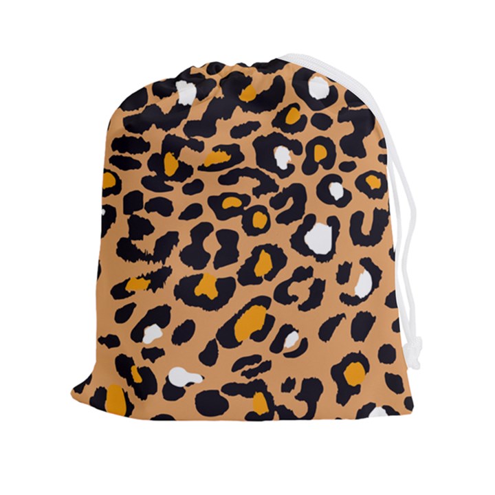 Leopard Jaguar dots Drawstring Pouch (2XL)