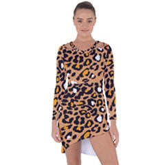 Leopard Jaguar Dots Asymmetric Cut-out Shift Dress by ConteMonfrey