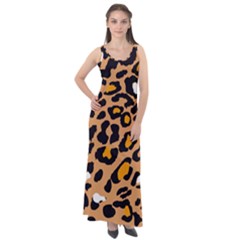 Leopard Jaguar Dots Sleeveless Velour Maxi Dress by ConteMonfrey