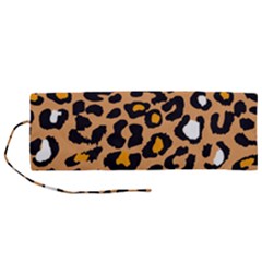 Leopard Jaguar Dots Roll Up Canvas Pencil Holder (m) by ConteMonfrey