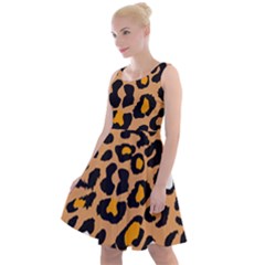 Leopard Jaguar Dots Knee Length Skater Dress by ConteMonfrey