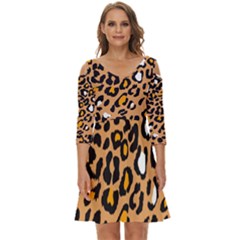 Leopard Jaguar Dots Shoulder Cut Out Zip Up Dress by ConteMonfrey