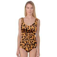 Orange Leopard Jaguar Dots Princess Tank Leotard  by ConteMonfrey