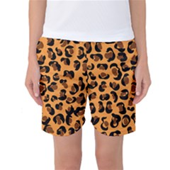 Orange Leopard Jaguar Dots Women s Basketball Shorts by ConteMonfrey