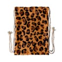 Orange Leopard Jaguar dots Drawstring Bag (Small) View1