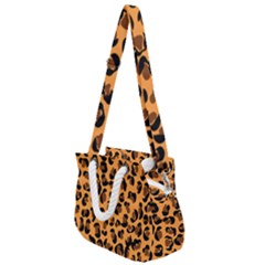 Orange Leopard Jaguar Dots Rope Handles Shoulder Strap Bag by ConteMonfrey