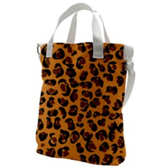 Orange Leopard Jaguar Dots Canvas Messenger Bag by ConteMonfrey