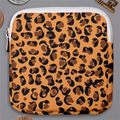 Orange Leopard Jaguar Dots Mini Square Pouch by ConteMonfrey