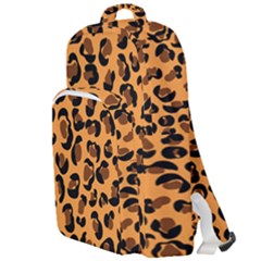 Orange Leopard Jaguar Dots Double Compartment Backpack by ConteMonfrey