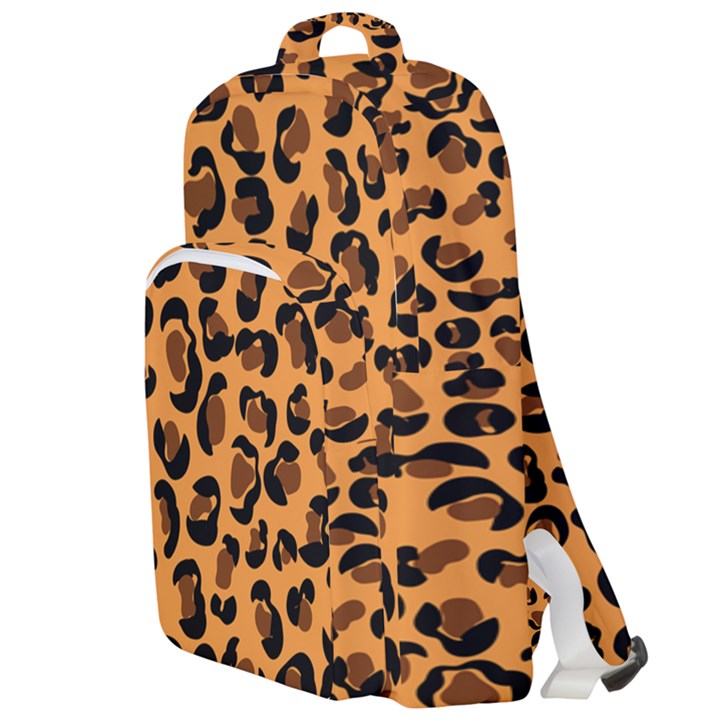 Orange Leopard Jaguar dots Double Compartment Backpack