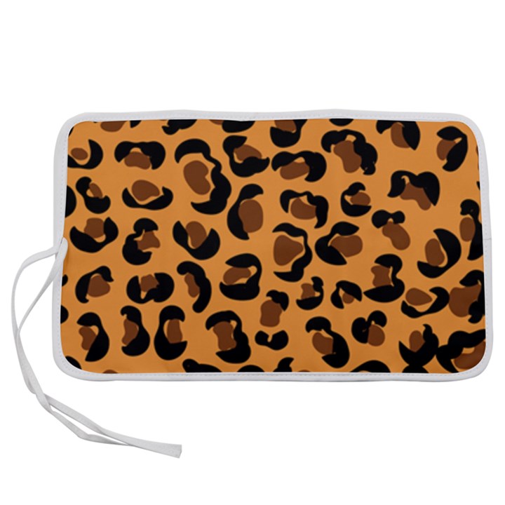 Orange Leopard Jaguar dots Pen Storage Case (M)