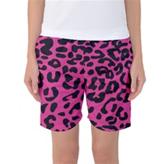 Leopard Print Jaguar Dots Pink Neon Women s Basketball Shorts by ConteMonfrey